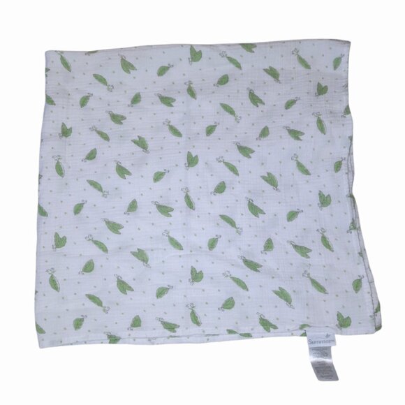 Summer Green Peas Polka Dot Muslin Swaddle Wrap Security Blanket 42" X 37" - Picture 1 of 4